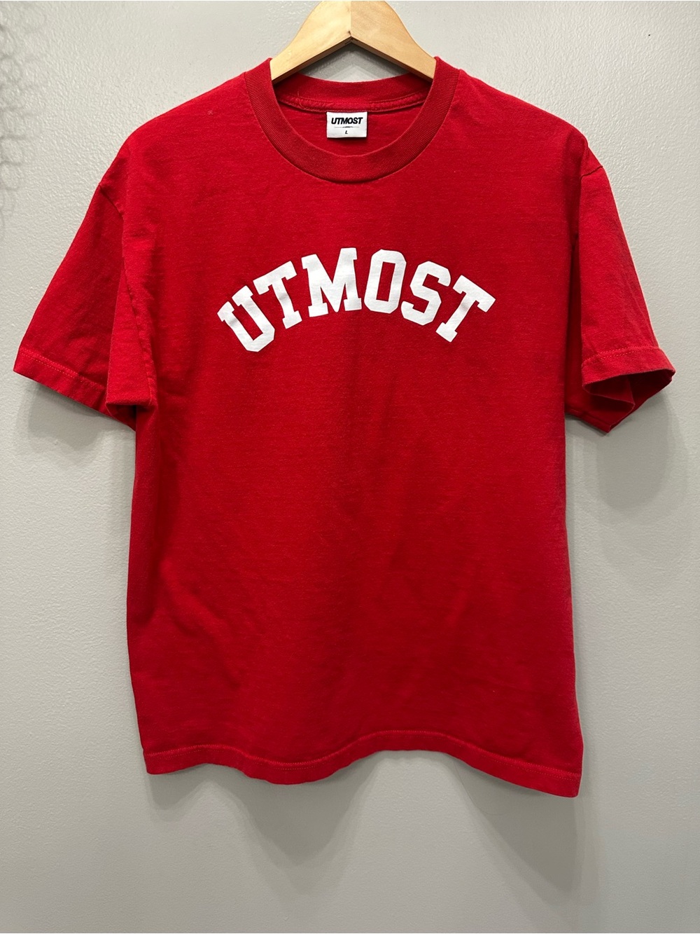 Utmost Red Short-Sleeve Crewneck Logo Tee